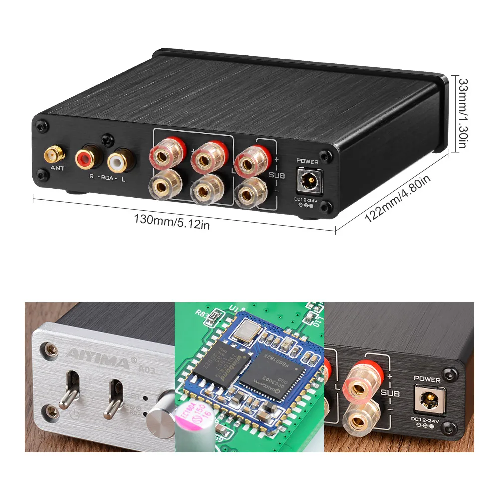 Цифровой усилитель AIYIMA TPA3116 2 1 канала 50 Вт x + 100 высокая мощность Bluetooth сабвуфер Hi Fi