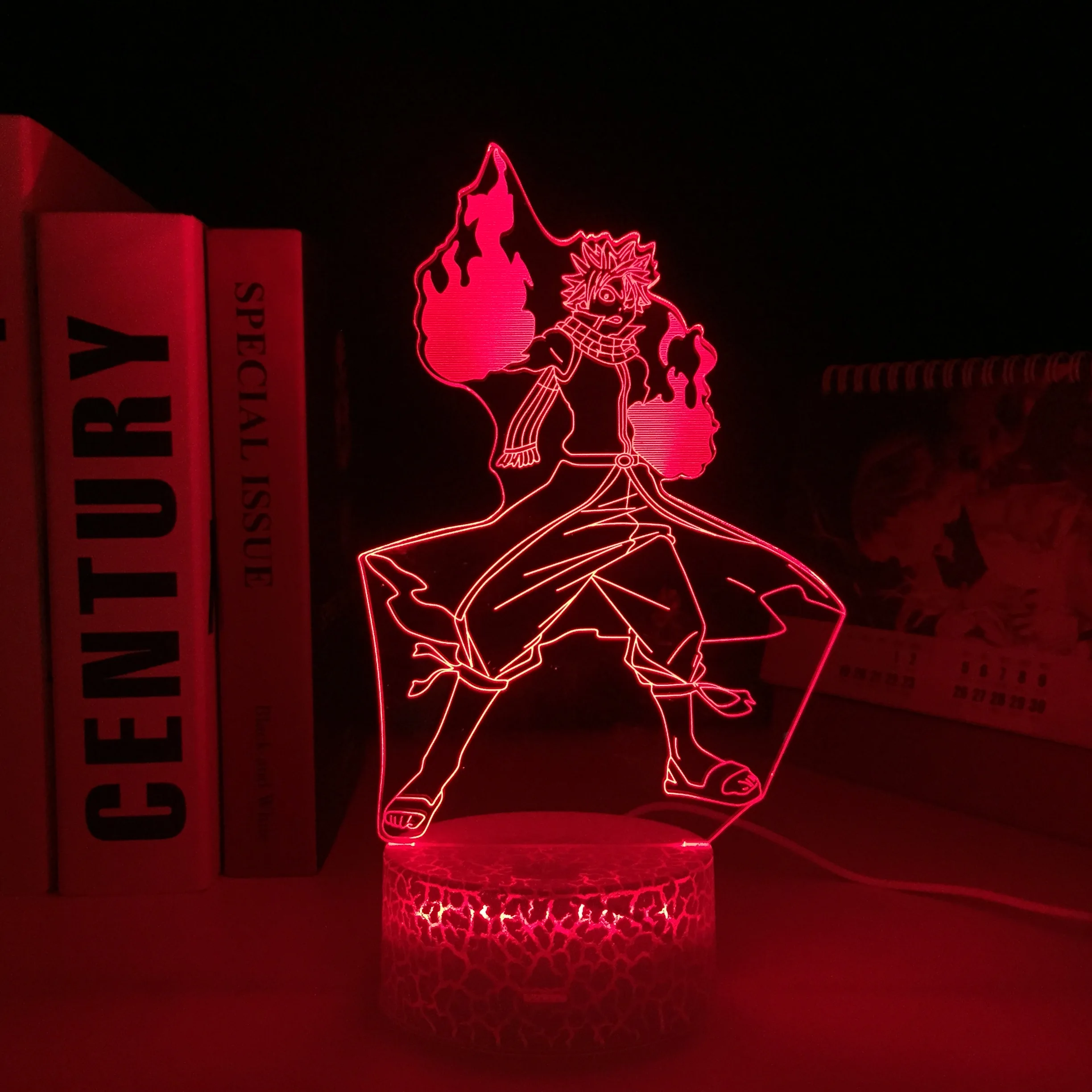 

Anime Fairy Tail Natsu Dragneel 3D Crake White Base Night Light LED Touch Sensor Nightlight for Child Gift Room Decor Table Lamp