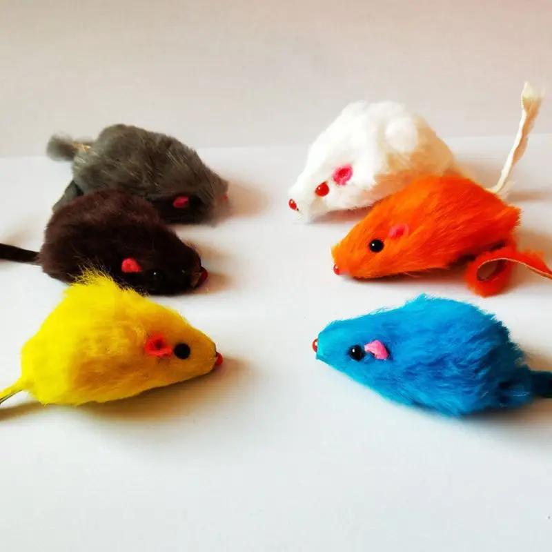 20 шт. игрушка погремушка для кошек из натурального кроличьего меха|Игрушки кошек|