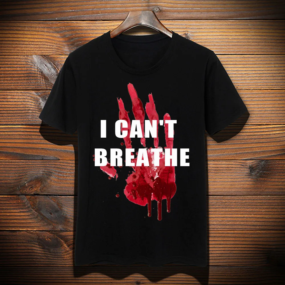 

Я не могу дышать, отпечаток пальца, индивидуальный дизайн, большое количество в наличии, Мужская футболка