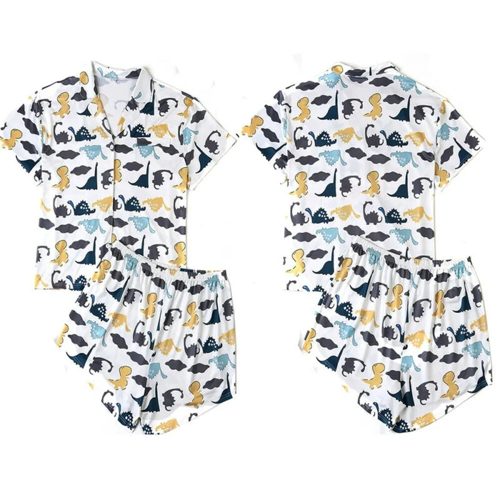 

Women Short Sleeve Shirt + Shorts Set Casual Loose Sleepwear Nightwear Pajamas