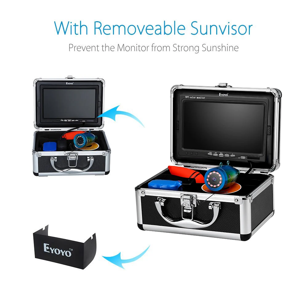 Подводная камера для рыбалки Eyoyo подводная 1000 ТВЛ с экраном 7 Дюймов 30 м 12