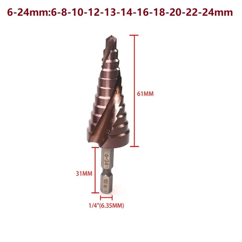 

Ступенчатое сверло VIBRATITE M35 5%, 3-12/4-22/6-24 мм