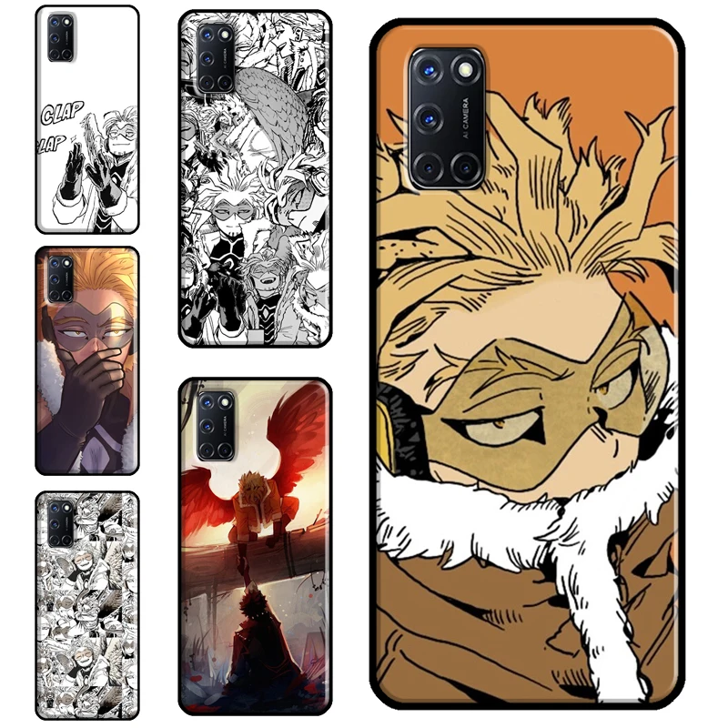 BNHA Пальто Hawks Аниме Чехол для OPPO Find X3 Pro F5 A1K A3S A5S A15 A52 A72 A83 A91 A93 A5 A9 A31 A53 2020 Крышка.