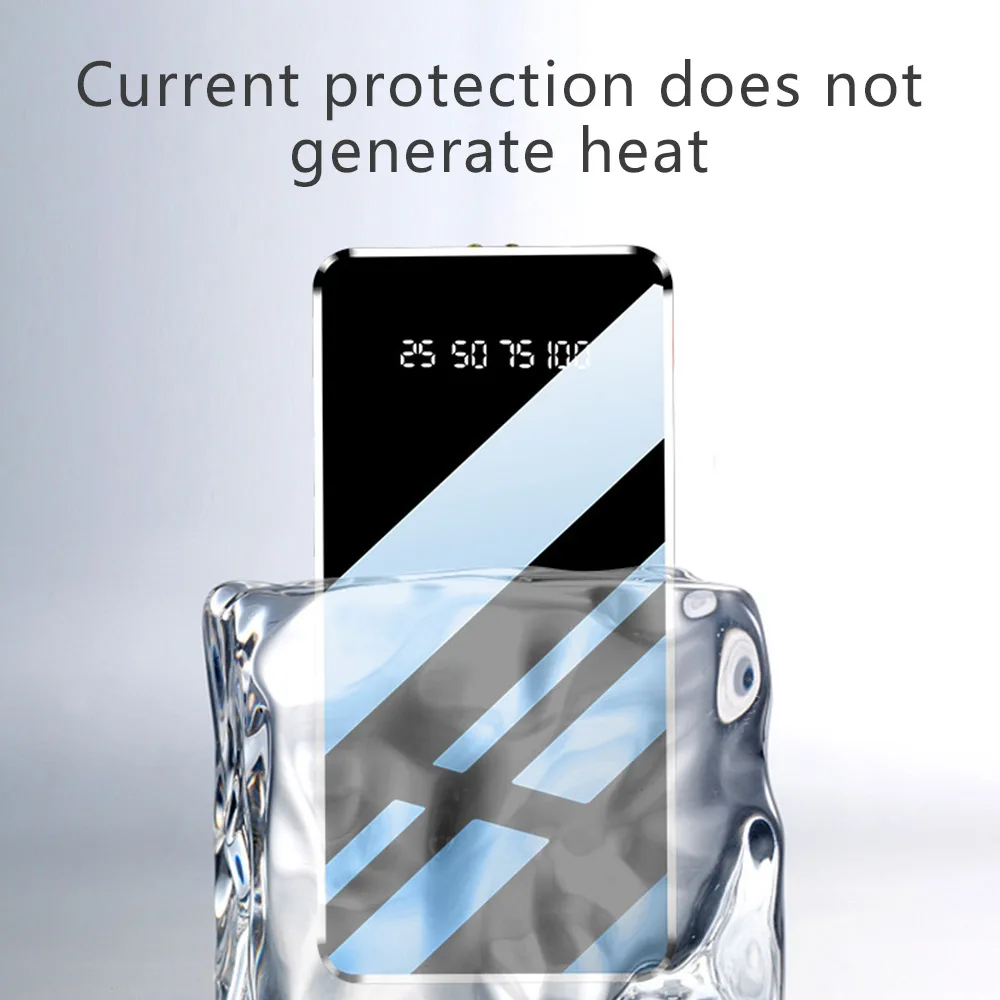 20000 мАч зеркальный светодиодный внешний аккумулятор с цифровым дисплеем