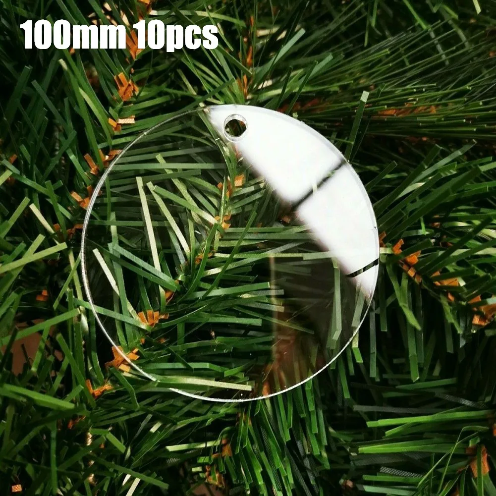 

10PCS 5-10CM Acrylic Round Plate Disc Craft Blank Acrylic Bauble Clear Christmas Tree DIY Pendant Christmas Acrylic Wafer