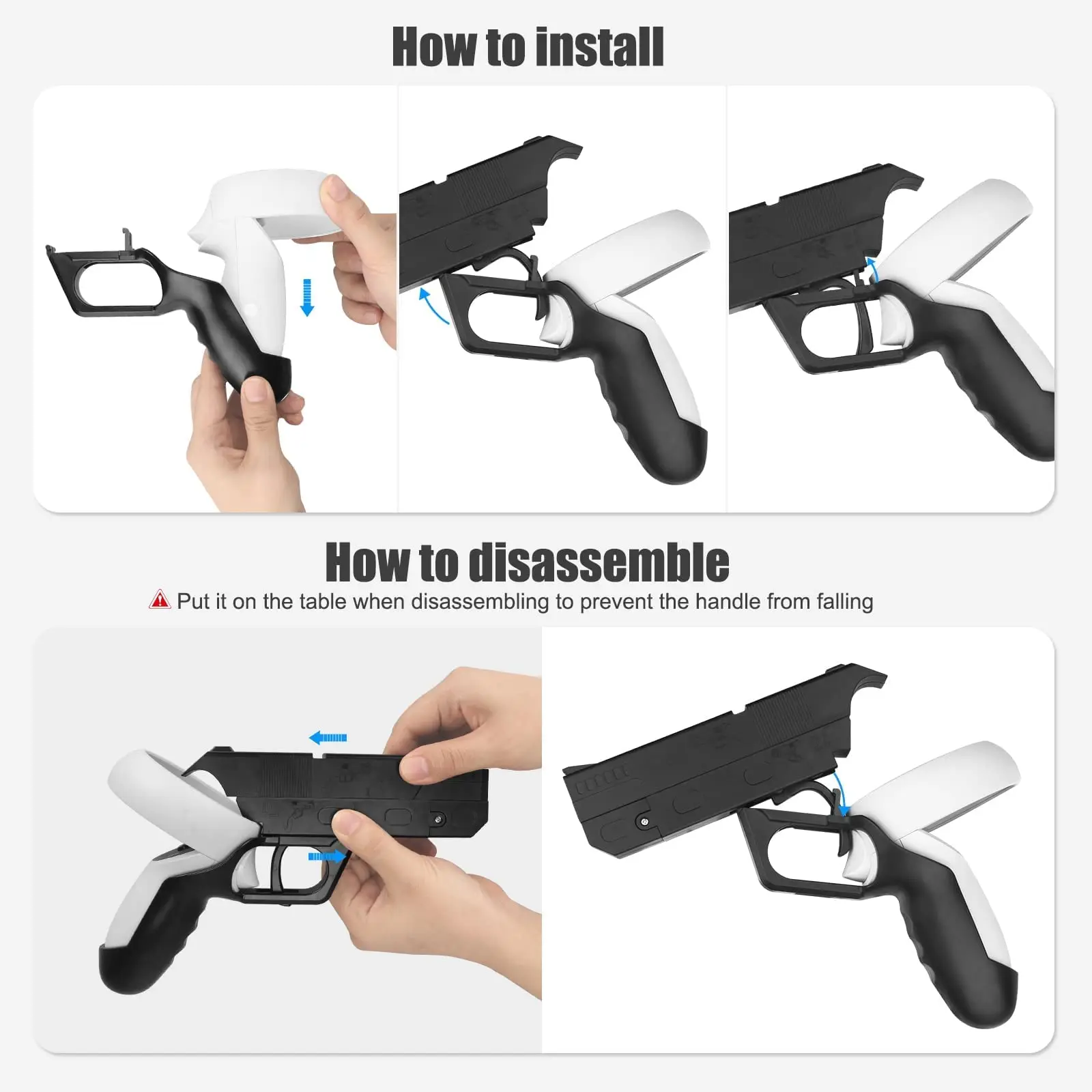 For Meta Oculus Quest 2 Gun Stock VR Controllers Enhanced FPS Gaming Shooting Experience Game Gun For Meta Quest 2 Accessories