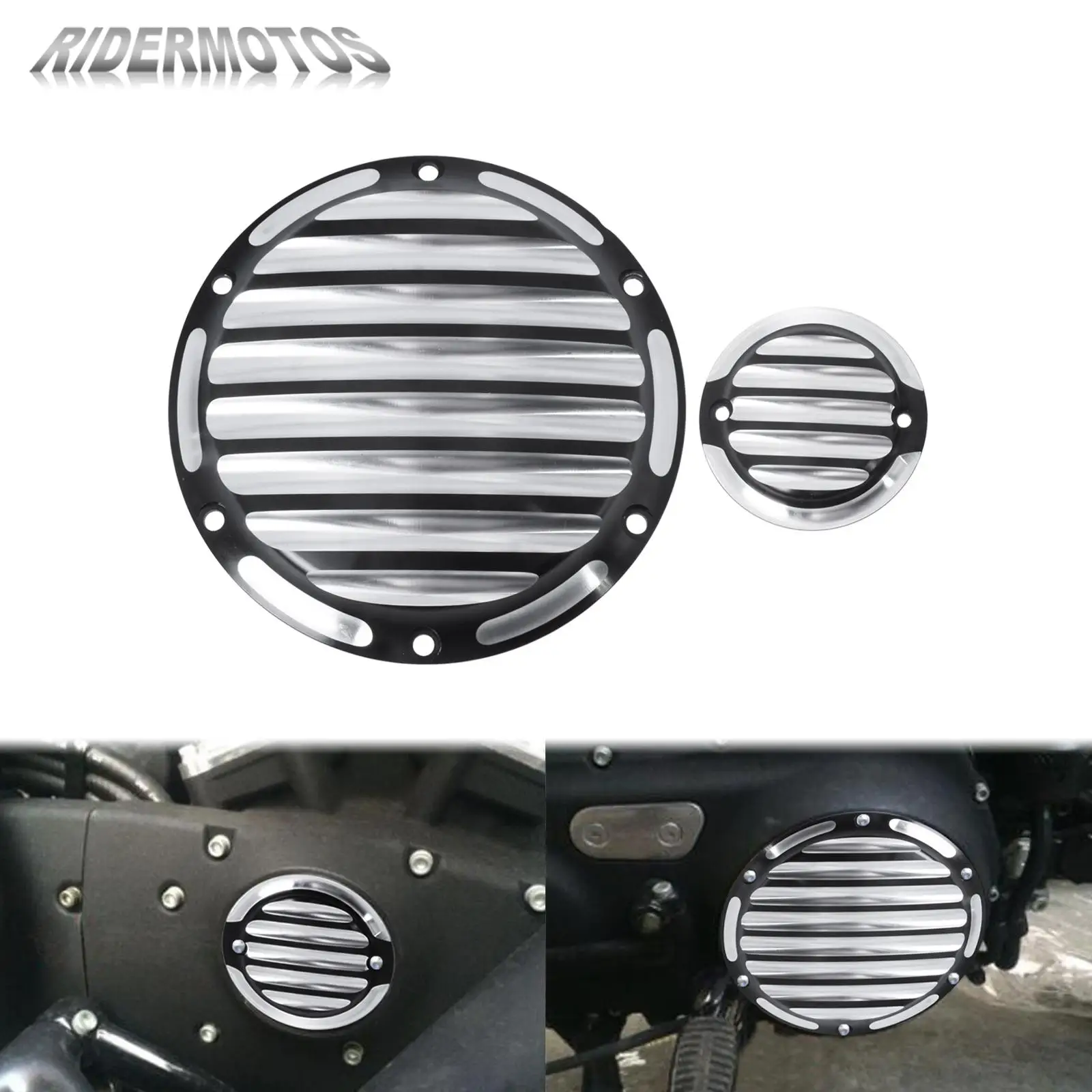 

Black Chrome Motorcycle 6 Holes Derby Timer Clutch Timing Covers For Harley Sportster Iron XL883 XL1200 Nightster Roadster 04-17