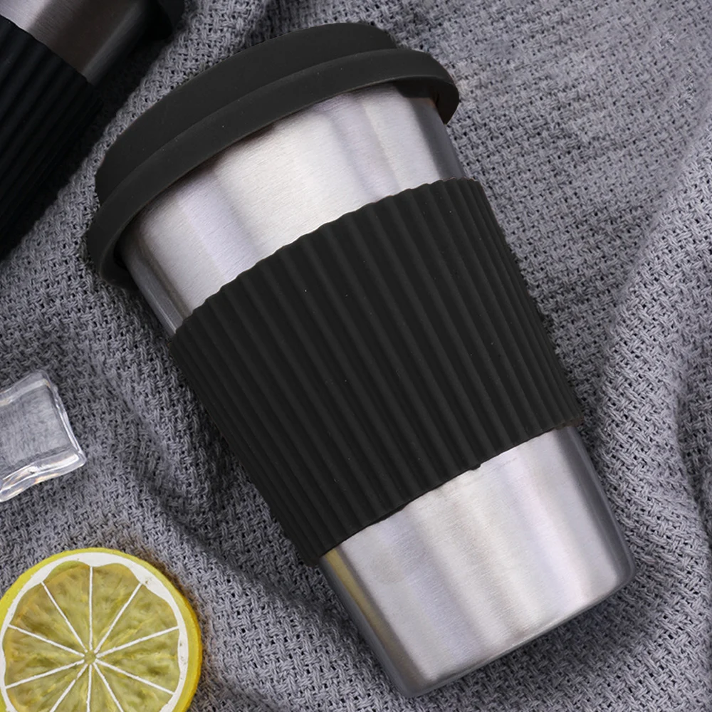 500 мл бутылка для воды кофейная чашка с силиконовыми крышками и рукавами