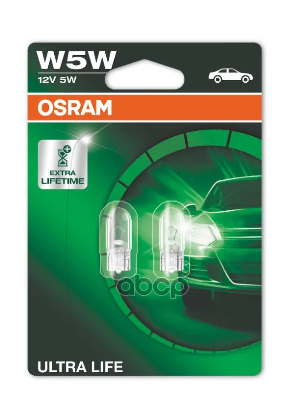 Лампа 12v W5w 5w Osram Ultra Life 2 Шт. Блистер 2825ult-02b арт. 2825ULT02B | Автомобили и мотоциклы