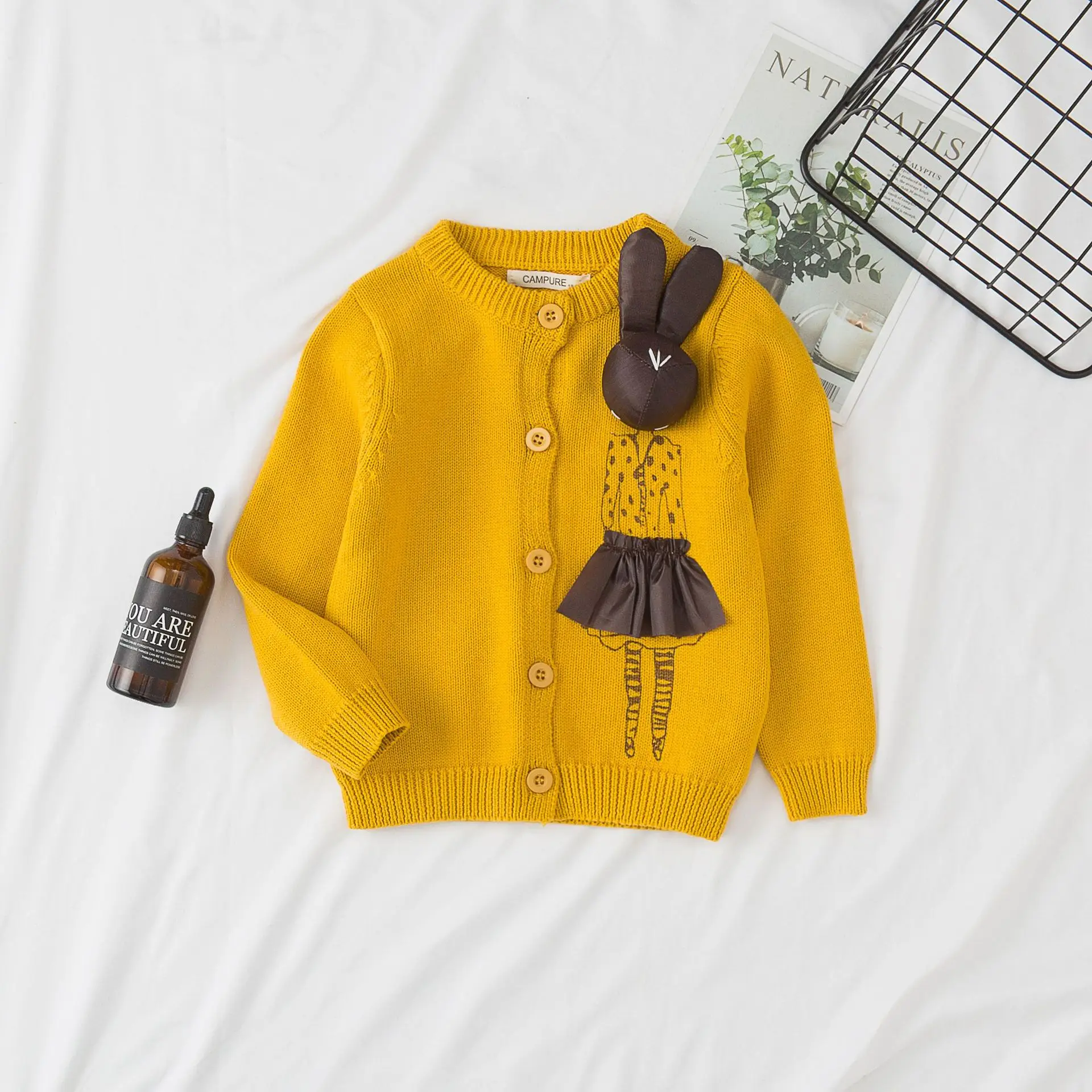 Свитер для маленьких девочек пальто куртка новый вязаный кардиган топы с