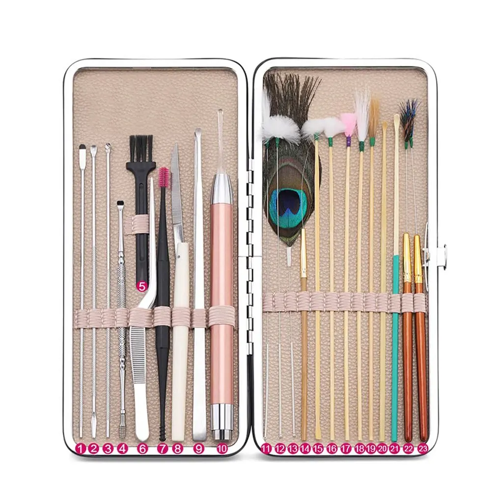 

Luminous Ear Pick Set Earwax Kit Ear Wax Removal Spoon Ear Care Tools For Ear Massage Adult Earpick Ear Picker With LED Light