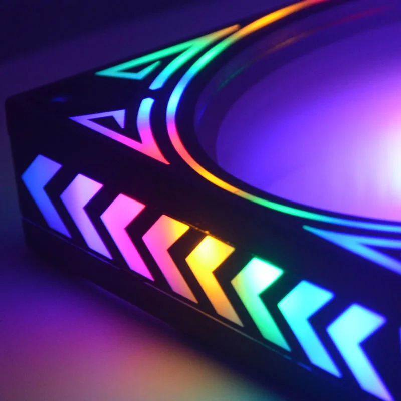

amazing led fan rainbow iridescence 120mm fan 3pin+molex 4D 12V for pc computer set up gaming radiator cooling fan + SCREW