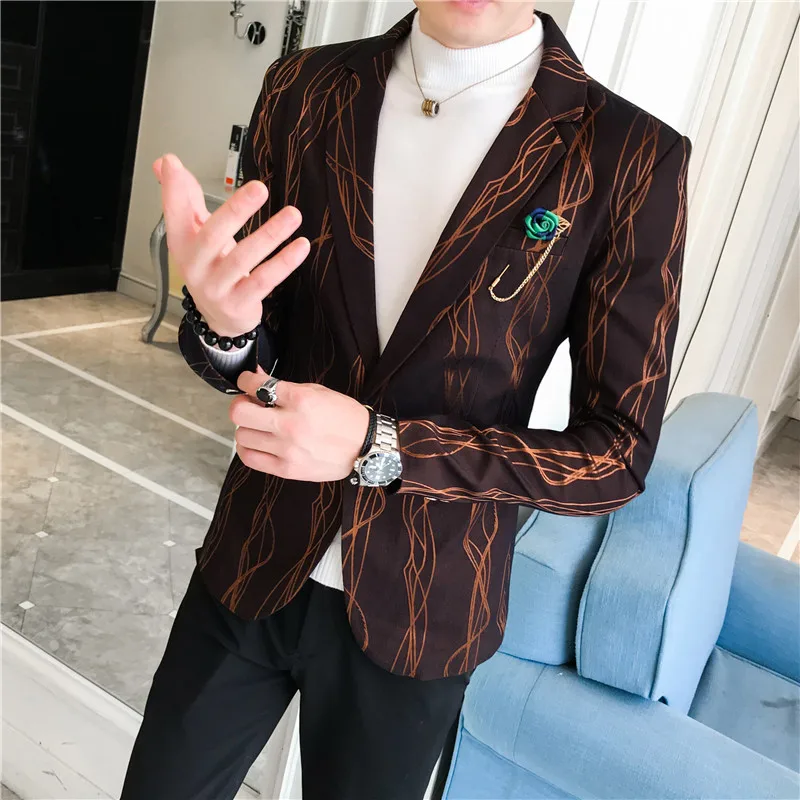 

QJ cinga brand men's suit jacket, autumn new striped coat, size S-3XL Fashion casual Blazer