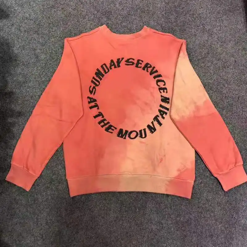 KANYE WEST CPFM Толстовка для мужчин и женщин SUNDAY SERVICE HOLY SPIRIT Tie Dye толстовка с вырезом лодочкой и капюшоном