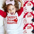 Детская футболка на День святого Валентина для папы, Детская футболка, наряд на День святого Валентина, топы, футболка, одежда для девочек и мальчиков, одежда