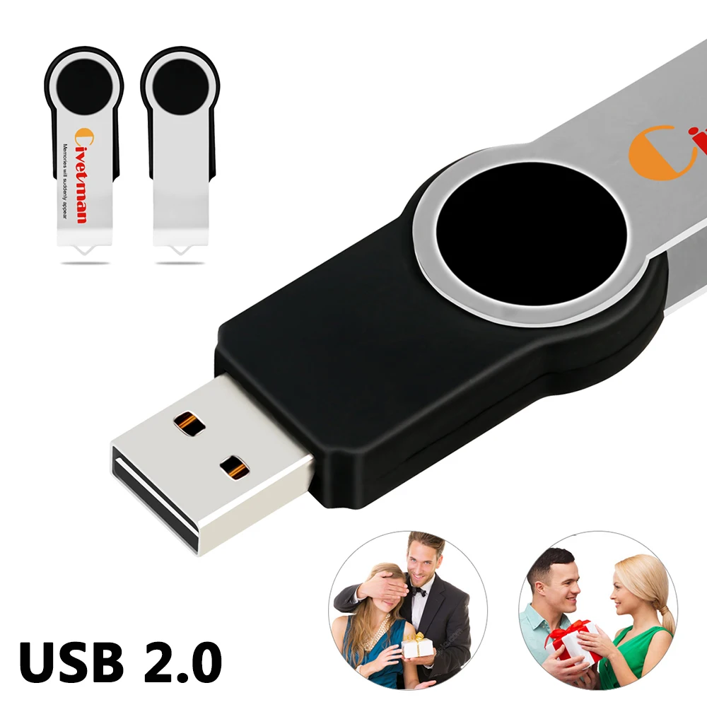 Civetman Metal USB Flash Drive 64GB Pen 32GB Stick 16GB Pendrive 8GB USB2.0 Memory 4GB CLE Disk on Key | Компьютеры и офис