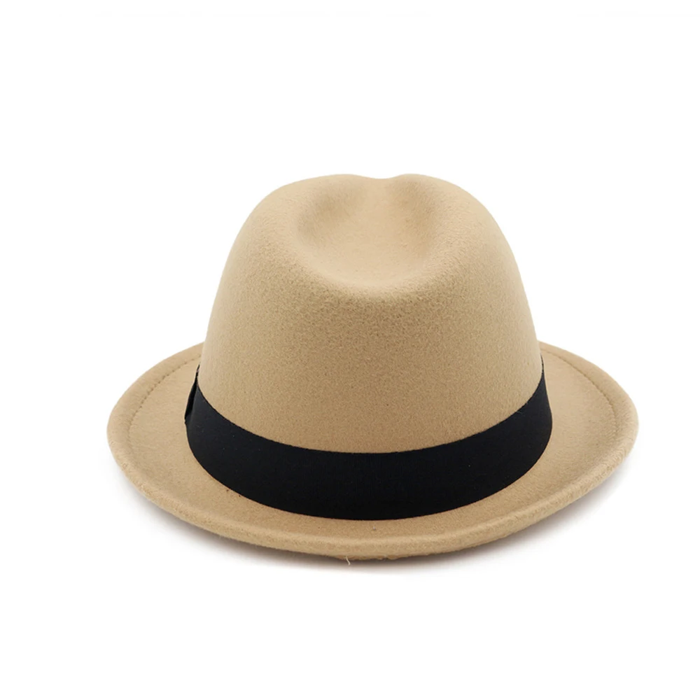Модная мужская и женская шерстяная шляпа Fedora с тканевым поясом поп уличная дорожная шляпа Панама джазовая, шляпа