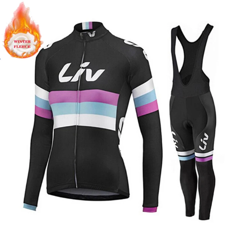 

Комплект велосипедной одежды LIV, мужская одежда с длинным рукавом для велоспорта, Зимняя Теплая Флисовая одежда для горного и шоссейного ве...