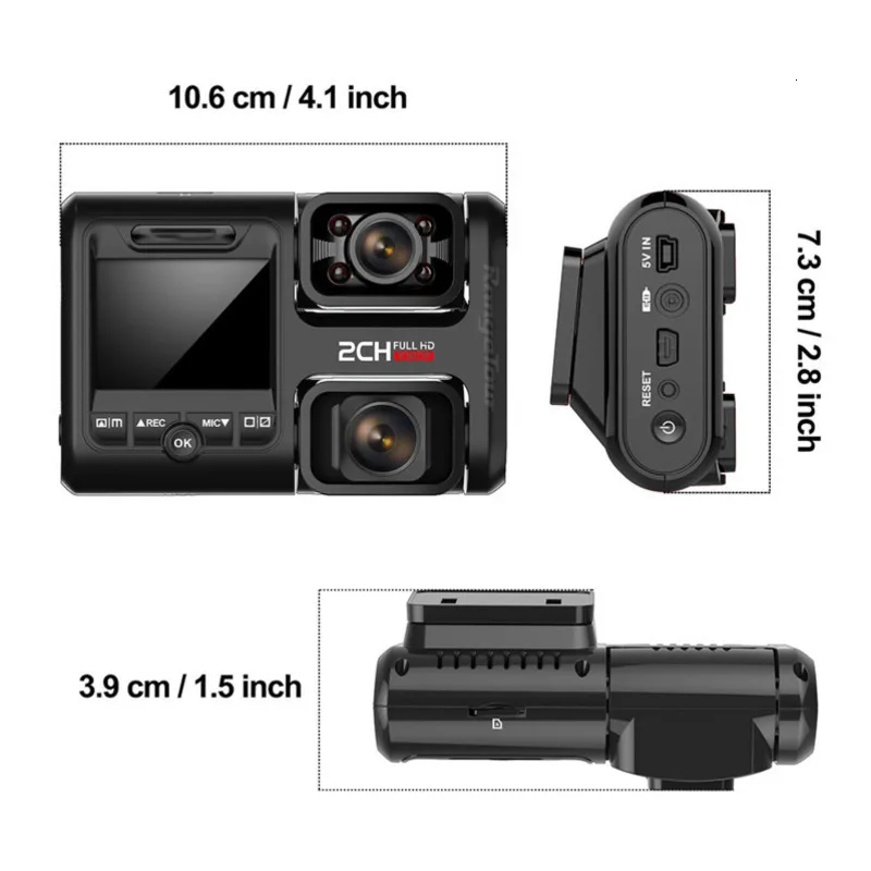 2K 2160P WIFI GPS видеорегистратор с двумя объективами Автомобильный функцией ночного