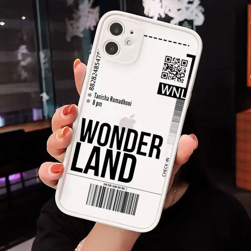 

AIR Tickets Travel Label Country Phone Case For iPhone 12 11 Mini Pro XR XS Max 7 8 Plus X Matte transparent White Back Cover