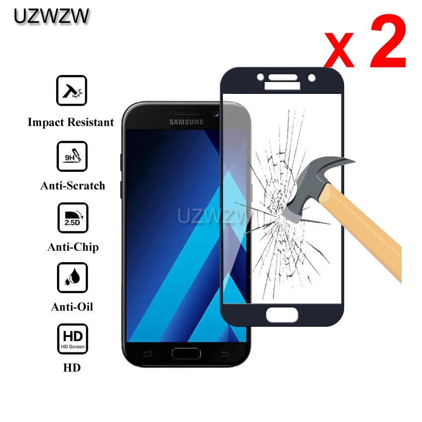 2 шт стекло для samsung Galaxy A5 полное покрытие 9H твердость экрана защитное стекло закаленное стекло для samsung A5 стекло