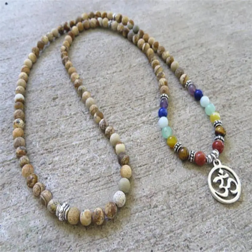 Браслет мала из камня с изображением 6 мм браслет бусинами 108 драгоценного на