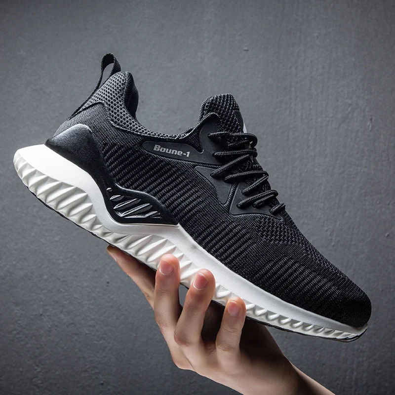 Plus Size 46 High Quality Men Tennis Shoes Trainer Breathable Sneakers Lightweight Non-slip Male Black gray Zapatillas Hombre