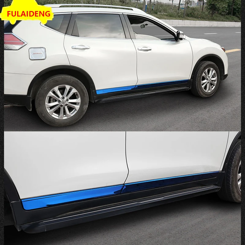 4 шт. для Nissan Rogue X-trail 2014-2019 серебристый синий и черный титановый корпус двери