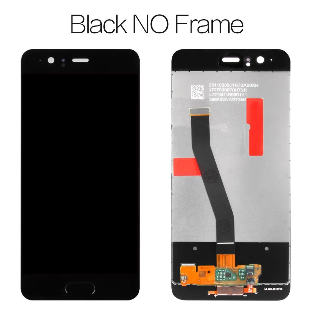 P10 Black No Frame Протестированный 5,5 ''2560x1440 для HUAWEI P10 Plus ЖК-дисплей с кодирующий преобразователь сенсорного экрана в сборе запасные части VKY-AL00 - Цвет: P10 Black No Frame