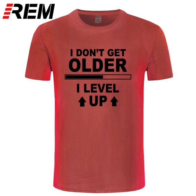 Мужская футболка с забавным принтом REM New I Don't Get Older Level Up летняя хлопковая