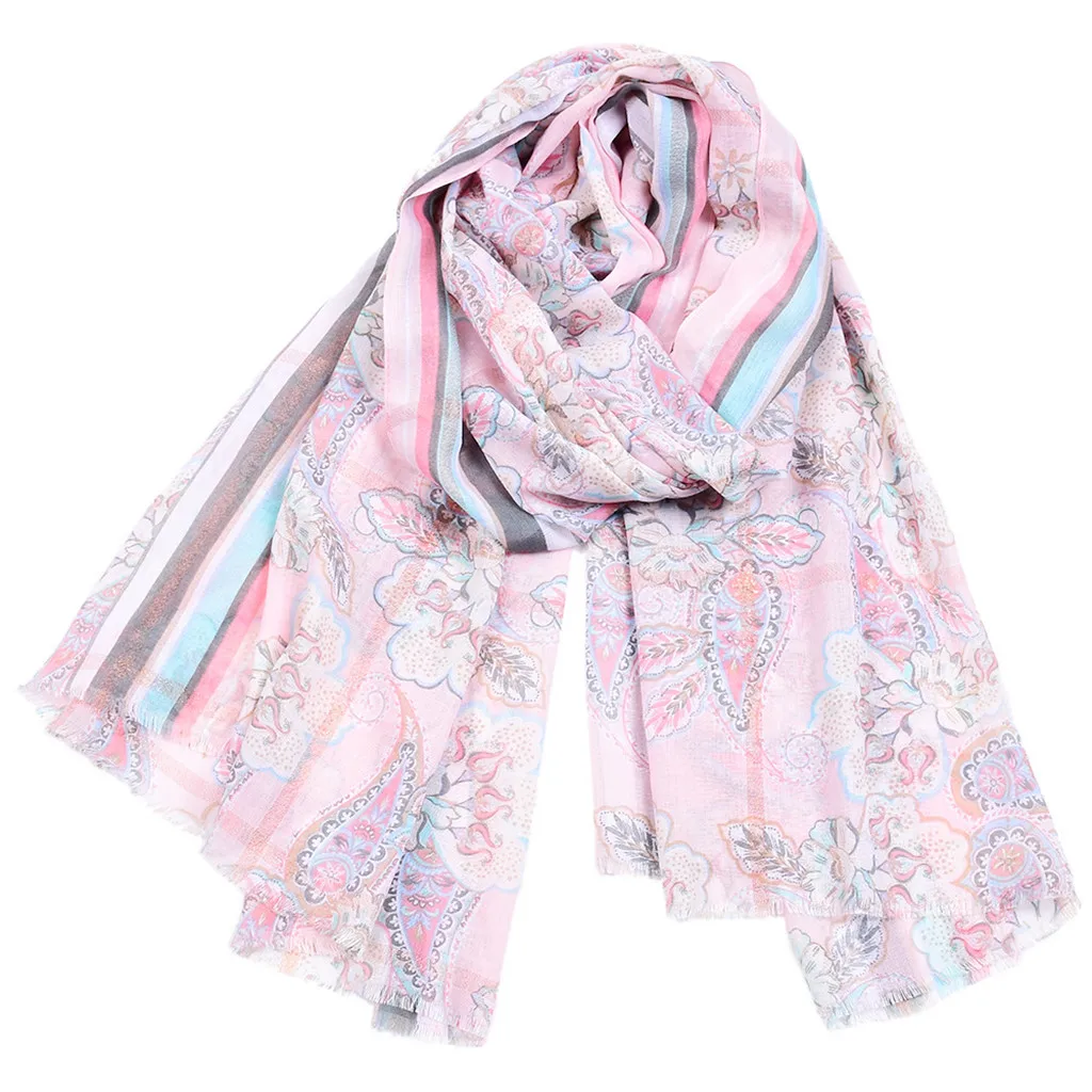 Женский шелковый шарф SAGACE из хлопка и льна с принтом шали накидки|Женские шарфы| |