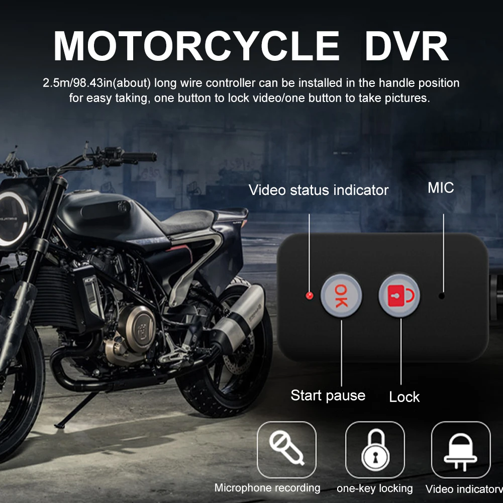 3 &quot1080P HD мотоцикл Камера DVR Водонепроницаемый Ночное видение вождения мотоцикла