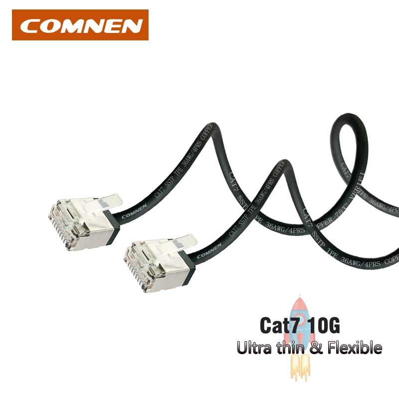 Кабель Ethernet COMNEN Cat7 RJ45 Lan-Кабель SSTP короткий загрузчик категории 7 экранированный