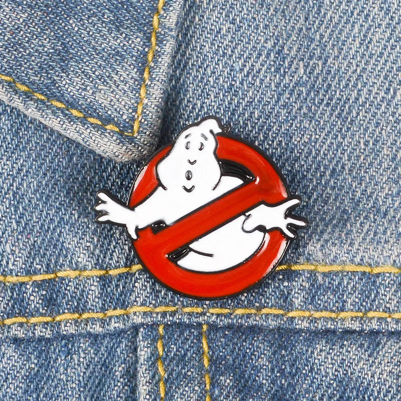

White Ghost Enamel Pin Badge Brooch Bag Clothes Lapel pin Cartoon Fun Movie Jewelry Gift for Kids Friends