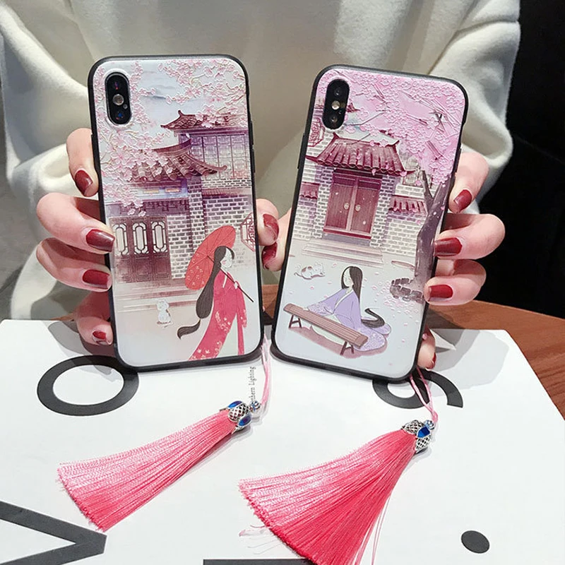 Милый 3D тисненый чехол для телефона iPhone X XS XR 11 12 13 Pro Max мягкий матовый из ТПУ 6 7 8Plus
