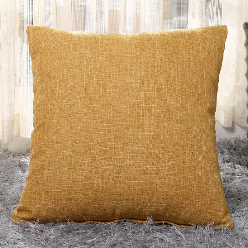 Solid Linen Sofa Waist Cushion Cover 40*40/45*45/50*30/50*50/55*55/40*60cm Throw Pillowcase Office Home Decor Pillow Case Cojine