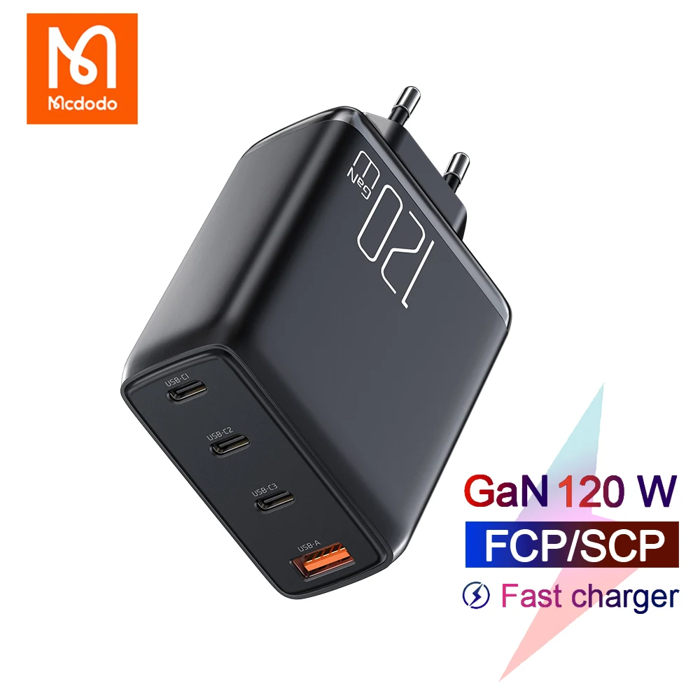 Mcdodo EU UK PD USB C 120W GaN Type C Quick Charge 4.0 Fast Charger For Macbook Pro iPad Laptop iPhone 14 13 12 Pro Max X Huawei