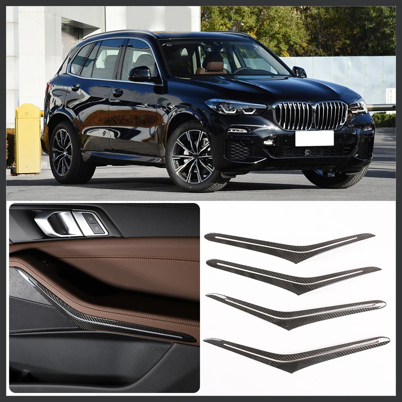 

For BMW X5 G05 X7 G07 2019-2021 Inner Armrest Atmosphere Lighting Strip Real Carbon Fiber 4-piece Set Car Accessories