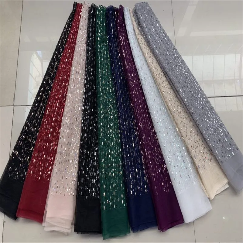 2019 белое Африканское Тюлевое кружево с пайетками ткань зеленая