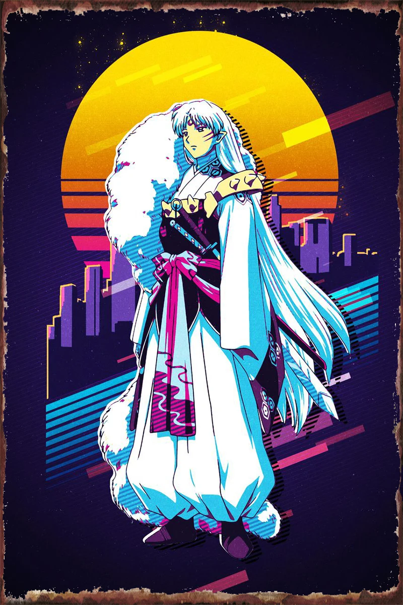 

Inuyasha Sesshomaru Room Decoration Retro Vintage Metal Sign Tin Sign Tin Plates Wall Decor For Art Pub Home Club Man Cave Cafe