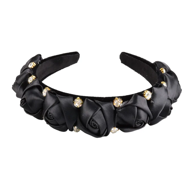 Baroque Ribbon Big Bow Pearl Crystal Headbands For Women Korea Hair Accessories Band Bows Crown Hairbands | Украшения и