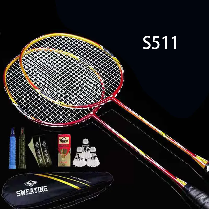 

Strung Badminton Carbon Badminton Rackets Set For Amateurr intermediate player Offensive Type Composite Sport Team Padel Racket