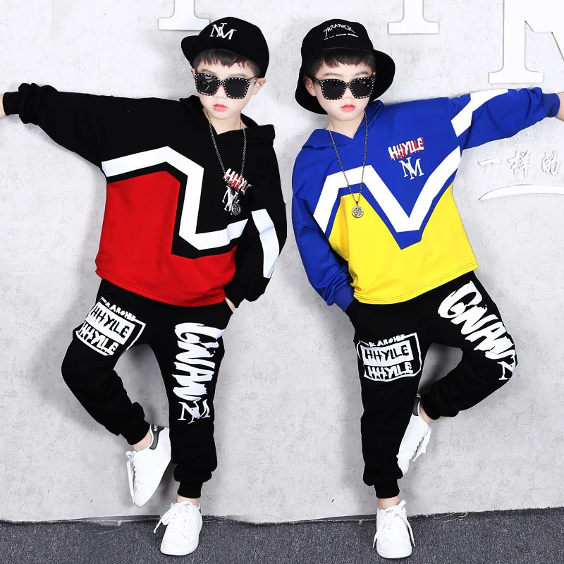2019 Новая модная Осенняя детская одежда для хип-хопа костюм Одежда мальчиков