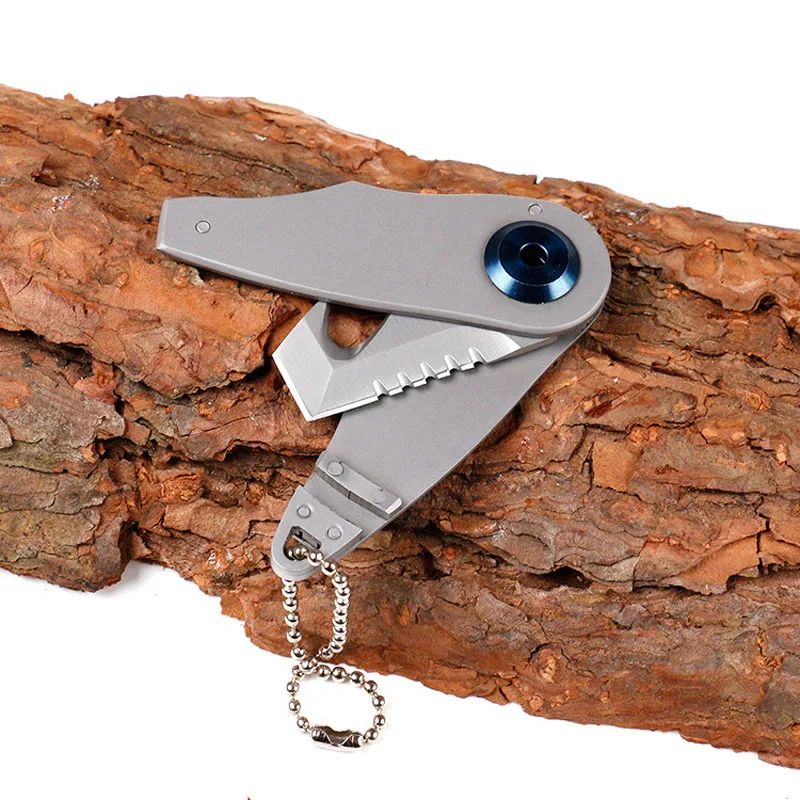 

Dobeli mini key knife folding survival camping knife Multifunctional pocket knife sawing tooth cutting rope Portable EDC tool