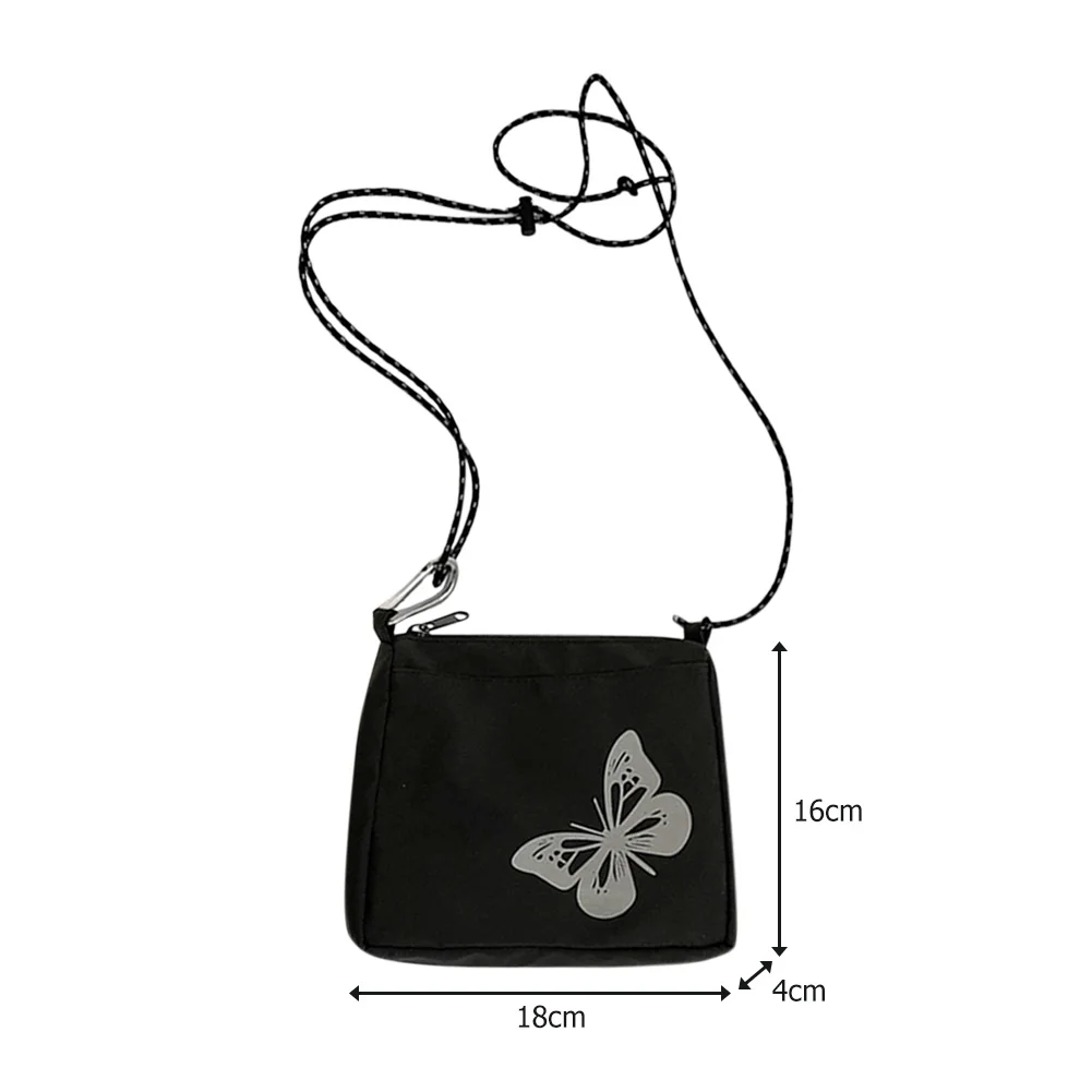 

Casual Streetwear Crossbody Bag Women Butterfly Reflective Small Shoulder Pouch Popular Simple Female Daily Bag