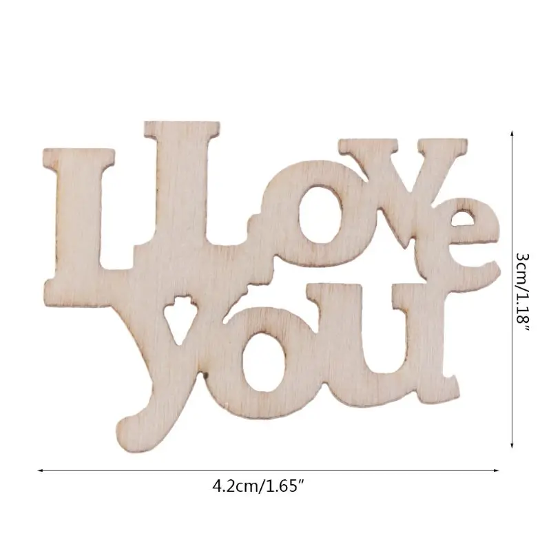 

15Pcs Wooden I Love You Table Confetti Scatter Vintage Rustic Wedding Party Decor Craft Scrapbook Decorations