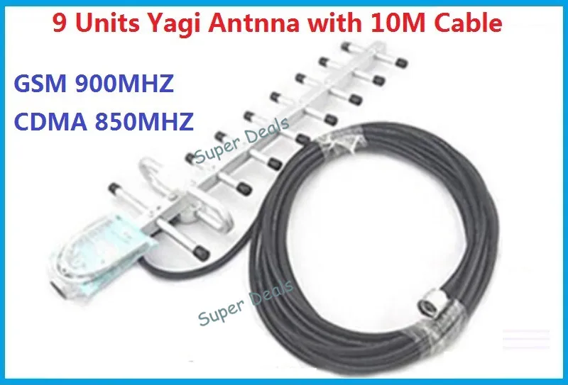 

ZQTMAX 75dbi gsm repeater 2g mobile signal amplifier 900MHz cell phone signal booster with 13dBi yagi antenna 10m cable