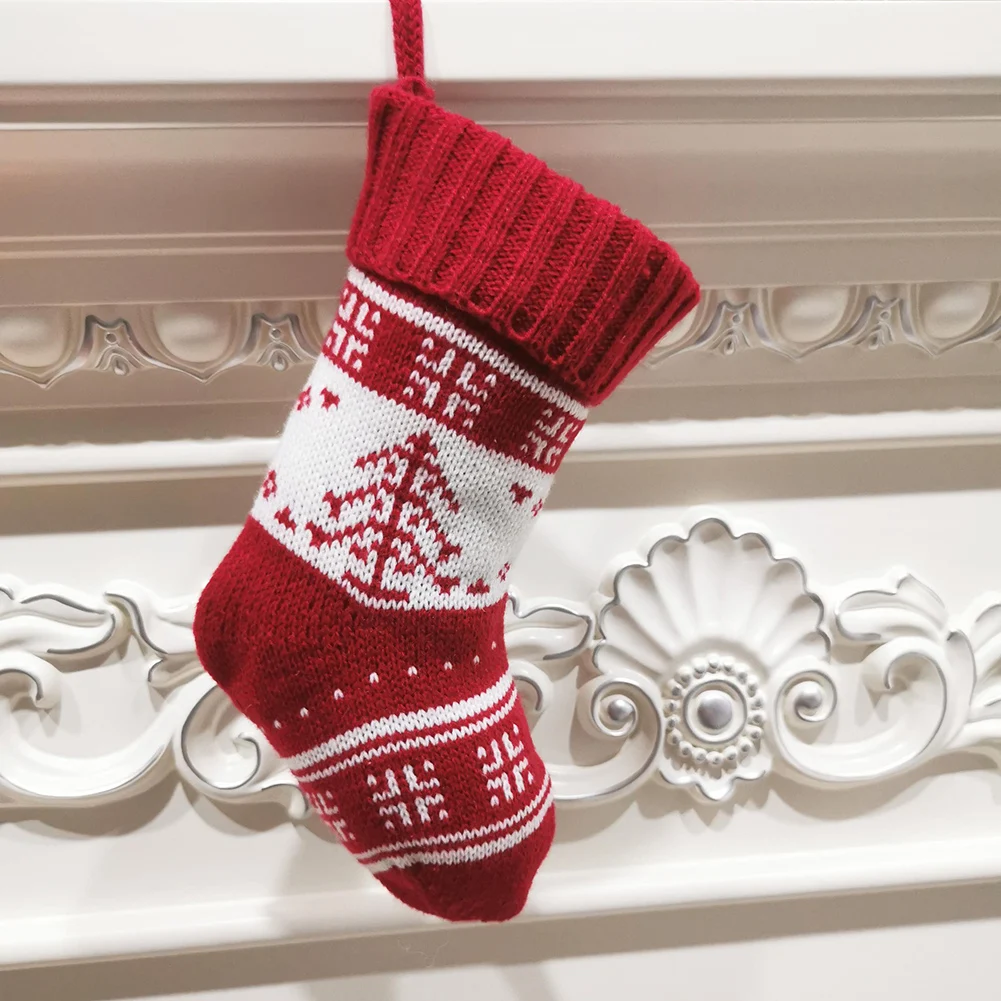 

Cute Christmas Hanging Classic Socks Children Candy Gift Packing Pouch Xmas Tree Hanging Pendant Holiday Embellishment