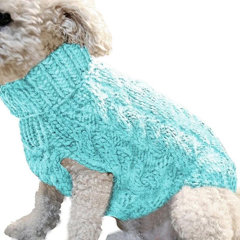 

Winter New Pet Dog Sweater Clothes Thick Warm Knitted High-neck Casual Pet Sweater Coat Small and Medium French Bulldog Clothes